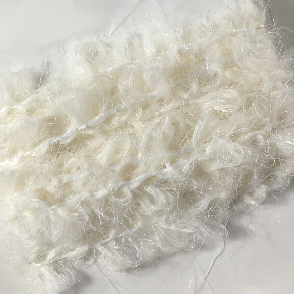 再生涤纶花式纱线色纺羊毛圈圈纱8%羊毛53%再生涤纶grs认证可开ct