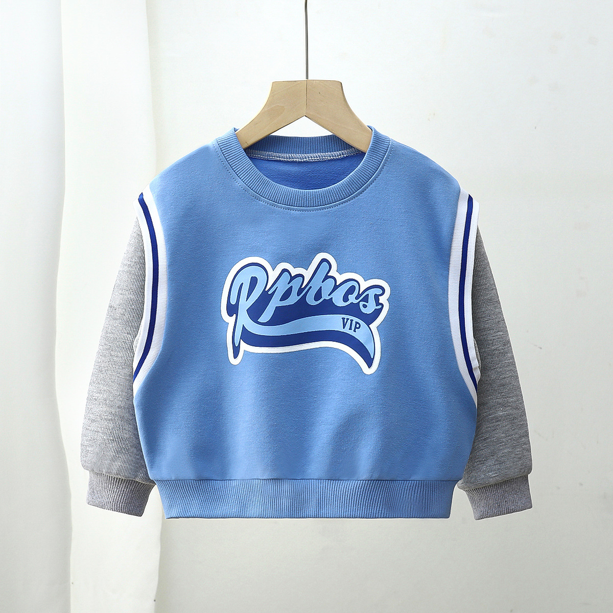 男童卫衣新款春秋儿童假两件套头衫女童卫衣春秋童装一件代发-阿里巴