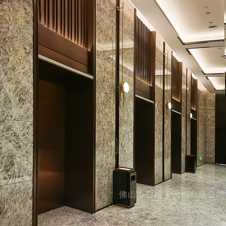 不锈钢电梯门套工程 酒店别墅写字楼电梯间垭口包板 金属包边门套