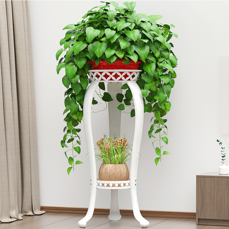 Flower Rack Indoor Living Room Balcony Iron Multi-Layer Storage Rack Household Floor-Type Thickened Chlorophytum Scindapsus Basin Frame