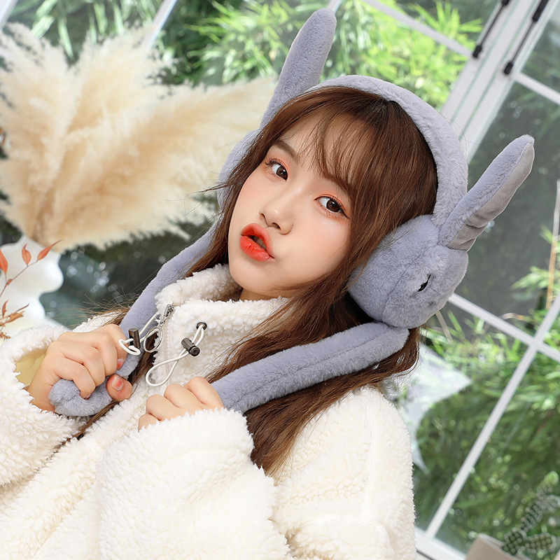 Movable Rabbit Ears Cute Airbag Earmuffs Female Winter Day Warm Earmuffs Student Children Anti-Freezing Ear Warmer