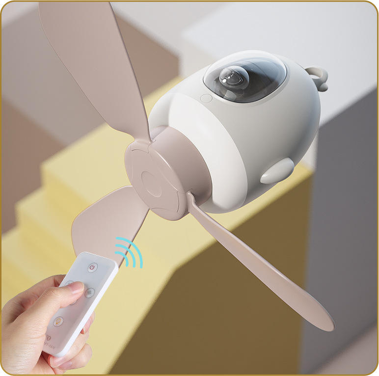 新款飞机小吊扇usb充电遥控操控带夜灯小电风扇户外帐篷宿舍吊扇