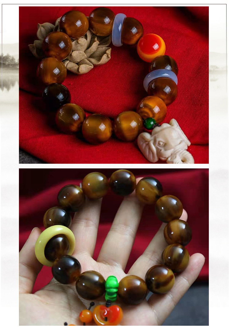 男女款射天角牛角手串个性跑环吊坠文玩配饰diy手串加工定制