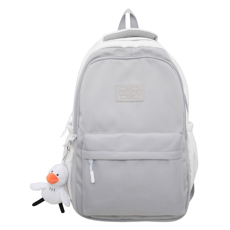 INS Girl's Schoolbag Junior High School Student Contrast Color Campus Backpack Japanese High School Student Big Schoolbag