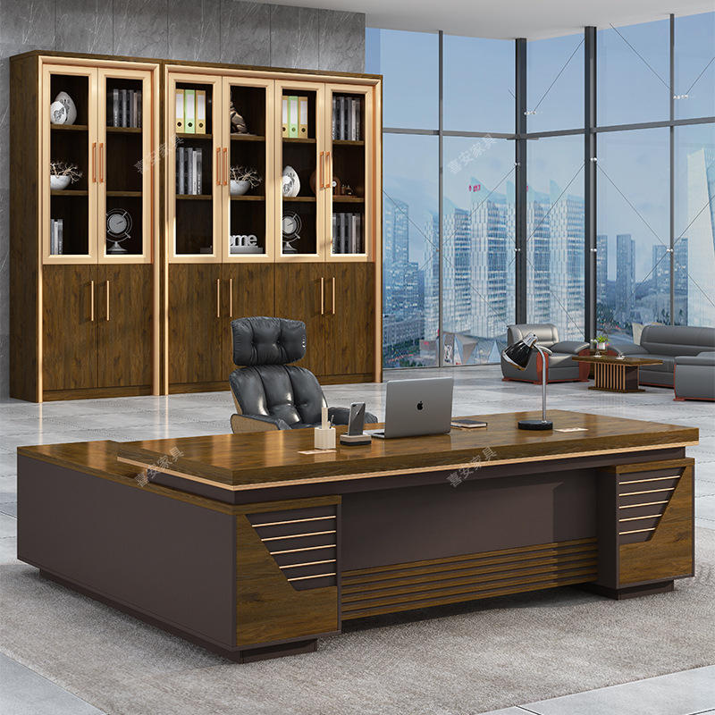 创意办公家具总裁办公桌时尚老板桌椅组合老板台主管桌经理桌书柜