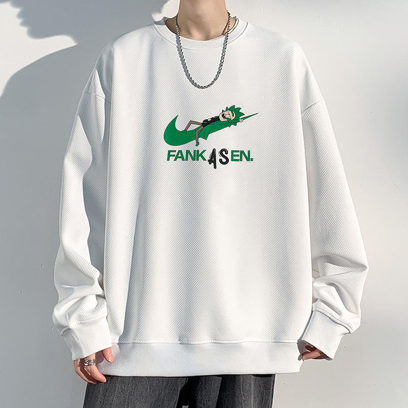 男士卫衣2024新款春秋款宽松休闲圆领卫衣纯色男式套头长袖打底衫