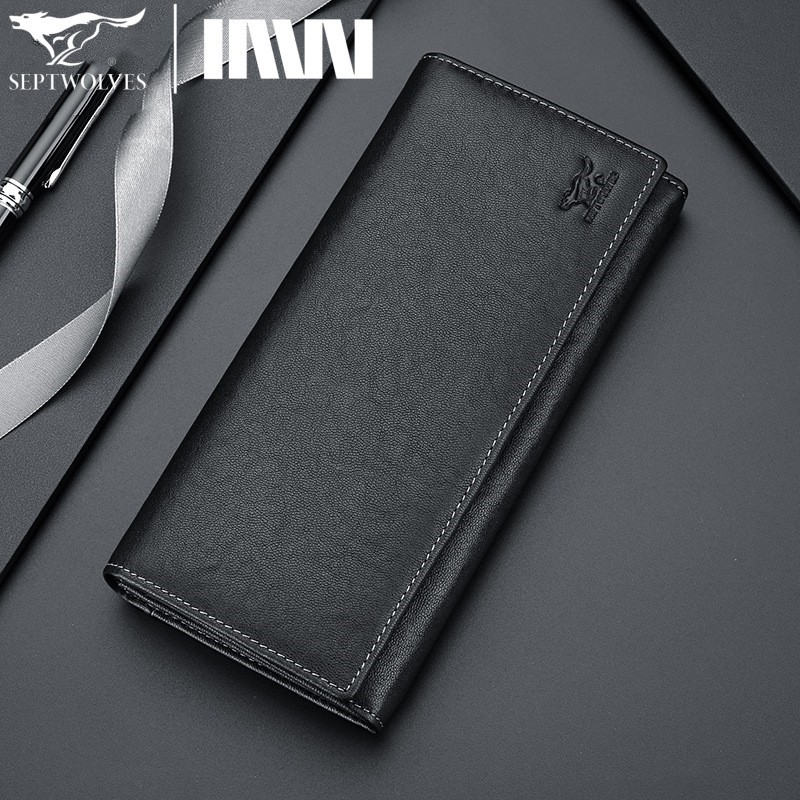 男士长款钱包新款手包头层纯牛皮夹商务休闲时尚钱夹多卡位礼盒装