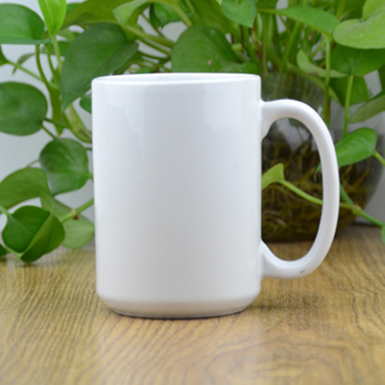 Sublimation Coating Cup 15Oz Large Capacity AA Grade Thermal Transfer Ceramic Cup Straight Body White Mug