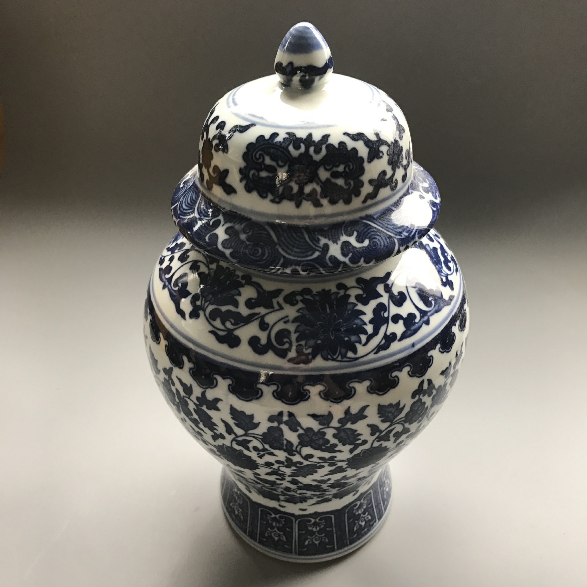 仿古做旧瓷器明青青花瓷茶叶罐陶瓷茶叶罐将军罐摆件 瓷器工艺品