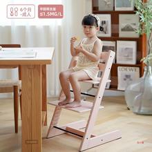 成长椅儿童实木餐椅tt椅多功能学习椅高可调宝宝木头婴儿吃饭座椅