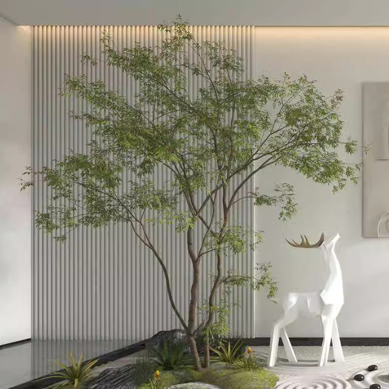 仿真树绿植装饰室内外景观造景南天竹假树鸡爪槭天井橱窗套装组合