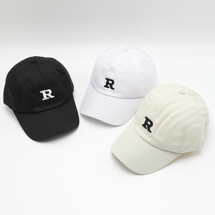 R Standard Peaked Cap Female Korean Style Baseball Cap Trendy Face-Looking Small Female Spring and Autumn Summer Casual Hat Men's Hot Wholesale