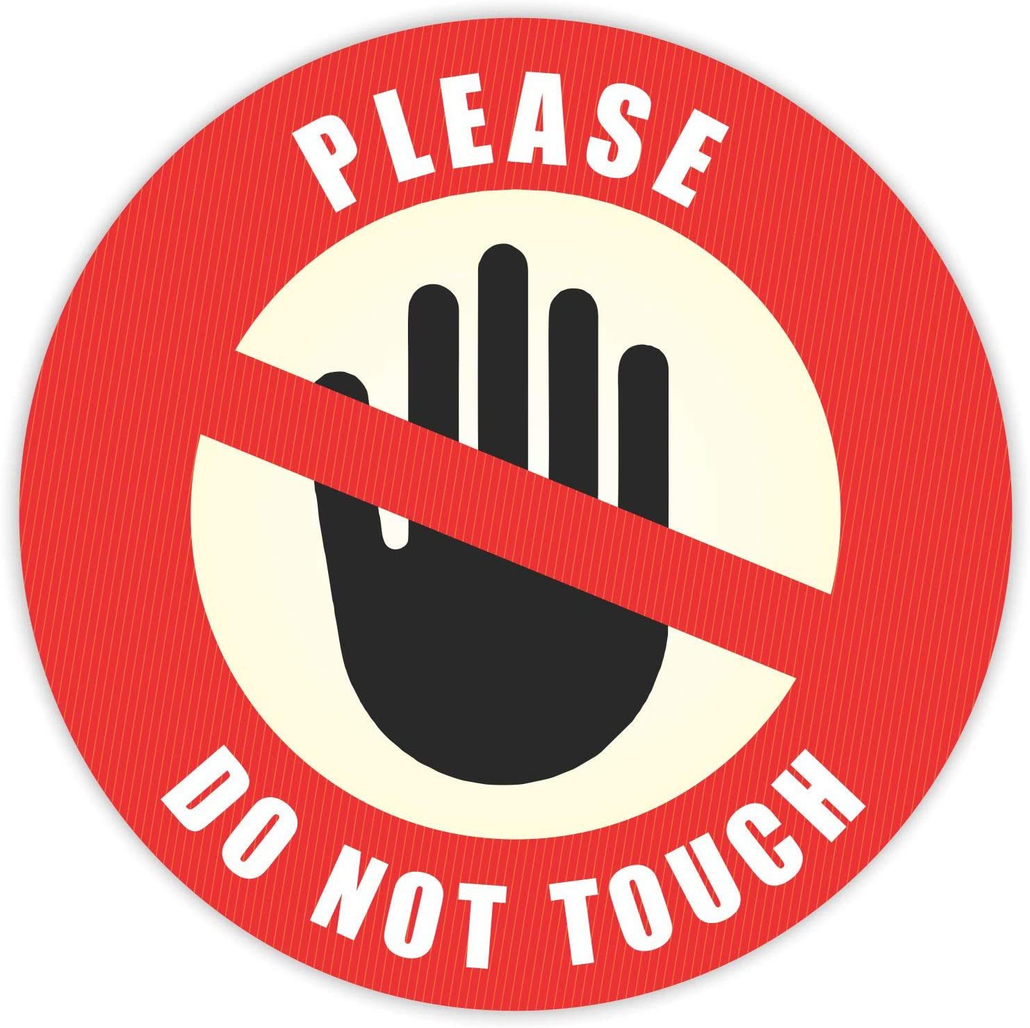 亚马逊热销请勿触摸贴纸do not touch圆形乙烯基贴花标志警告标签