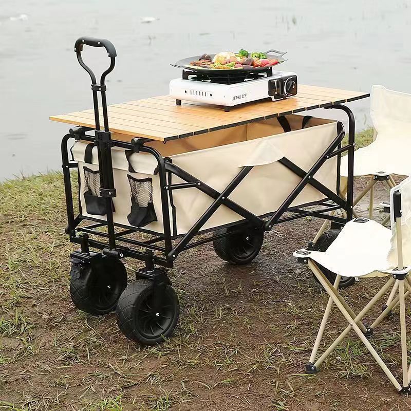 camping folding stall trolley outdoor leisure camping car camp cart portable hand trolley home shopping cart