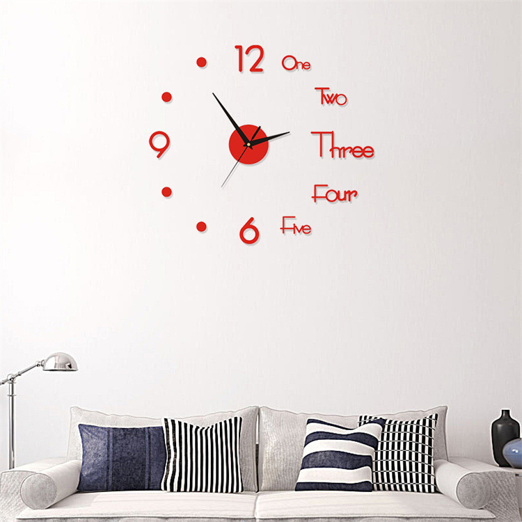 3D Wall Clock Amazon Creative Acrylic Wall Clock DIY Clock Mute Clock Sticken on the Wall Manufacturer Supply