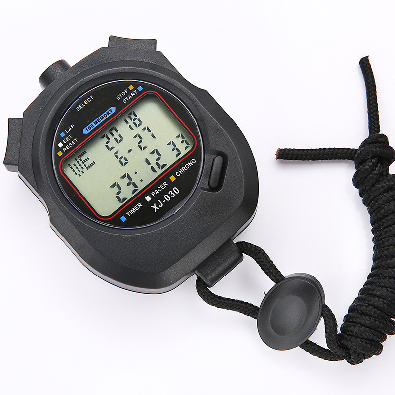 秒表计时器学生裁判比赛田径跑步训练运动健身双排100道电子秒表