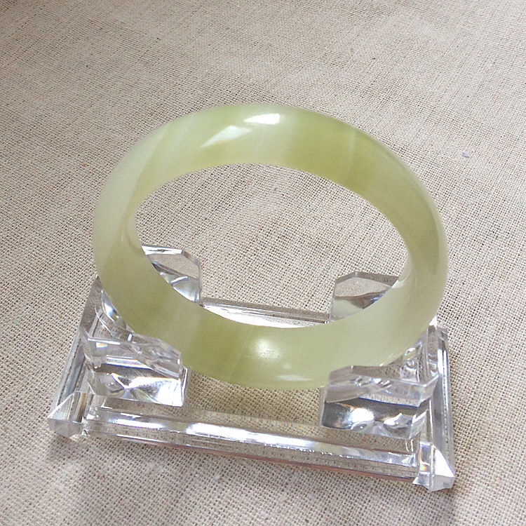 珠宝阿富汗缠丝玉手镯冰种蚕丝玉镯手镯子玉石镯女款镯子玉器扁条