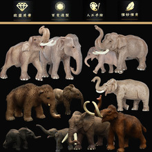 儿童实心仿真动物玩具野生动物模型套装 实心大象非洲象亚洲象