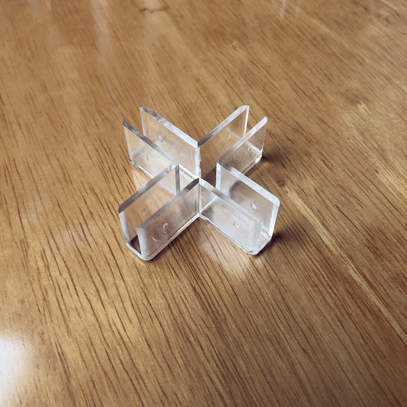 8mm5mm6mm10mm塑料十字卡槽亚克力玻璃kt板固定卡扣配件鱼缸夹子