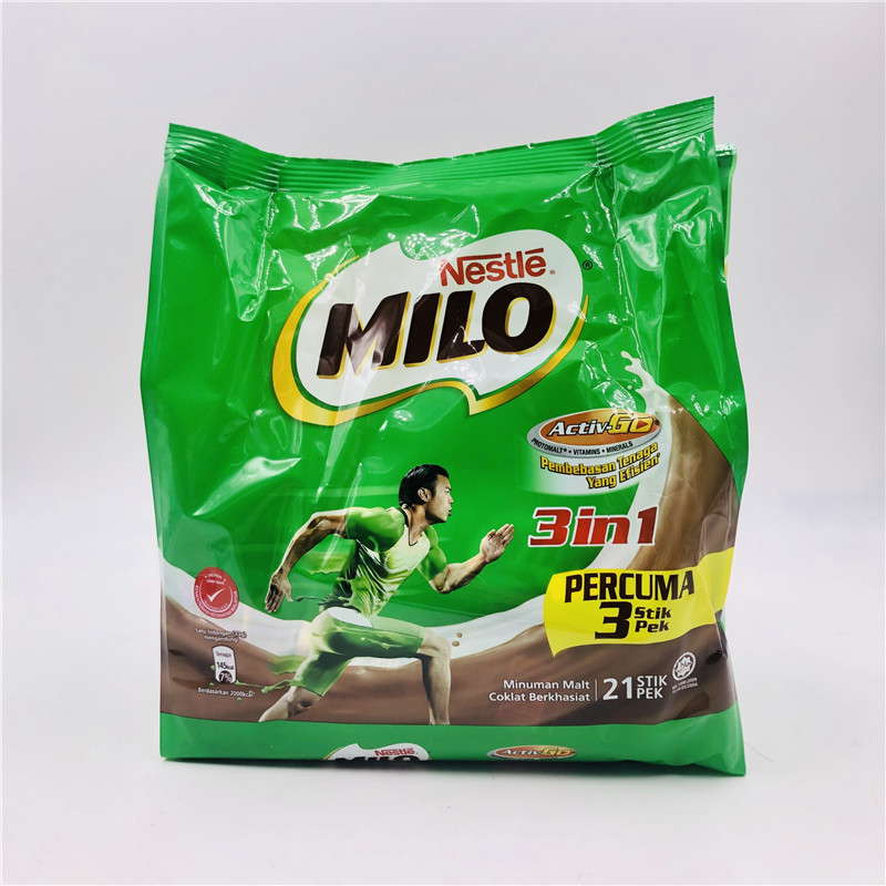 马来西亚雀巢美禄milo巧克力麦芽能量冲饮3合1 21条x33g 693g