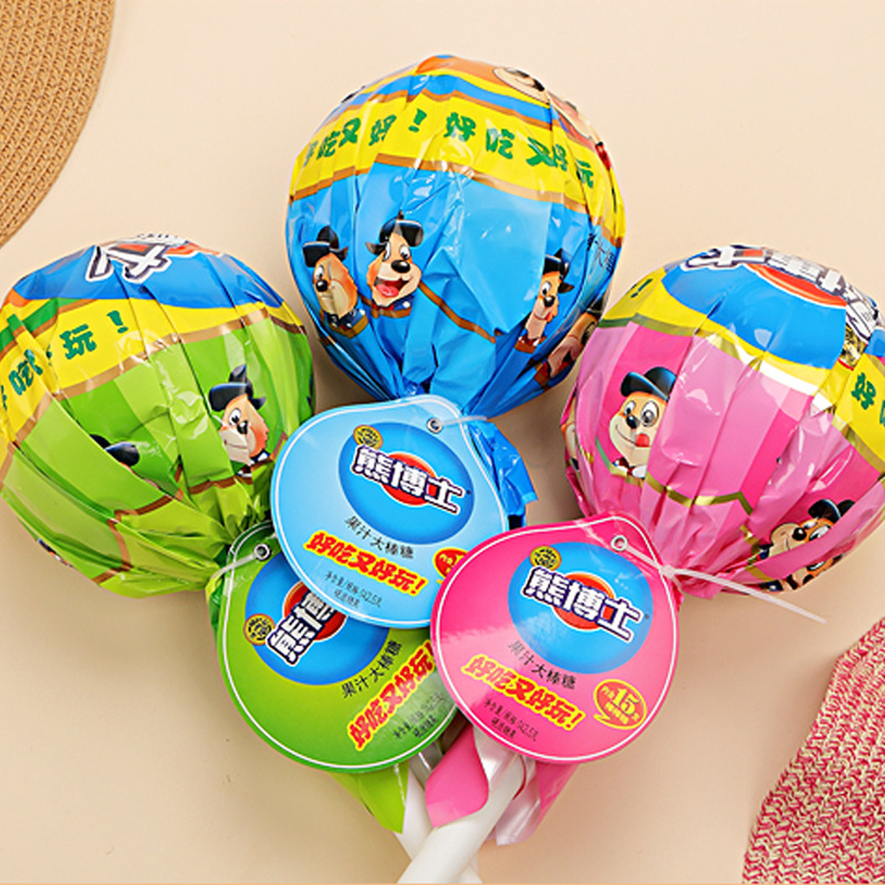 徐福记官网熊博士大棒棒糖142.5g混合口味糖果整批休闲零食旗舰店