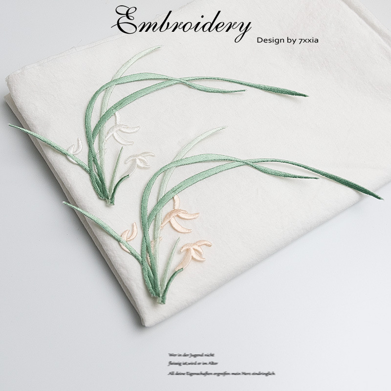 精致兰花刺绣贴补丁贴花朵时尚衣服旗袍装饰贴中国风百搭熨烫布贴