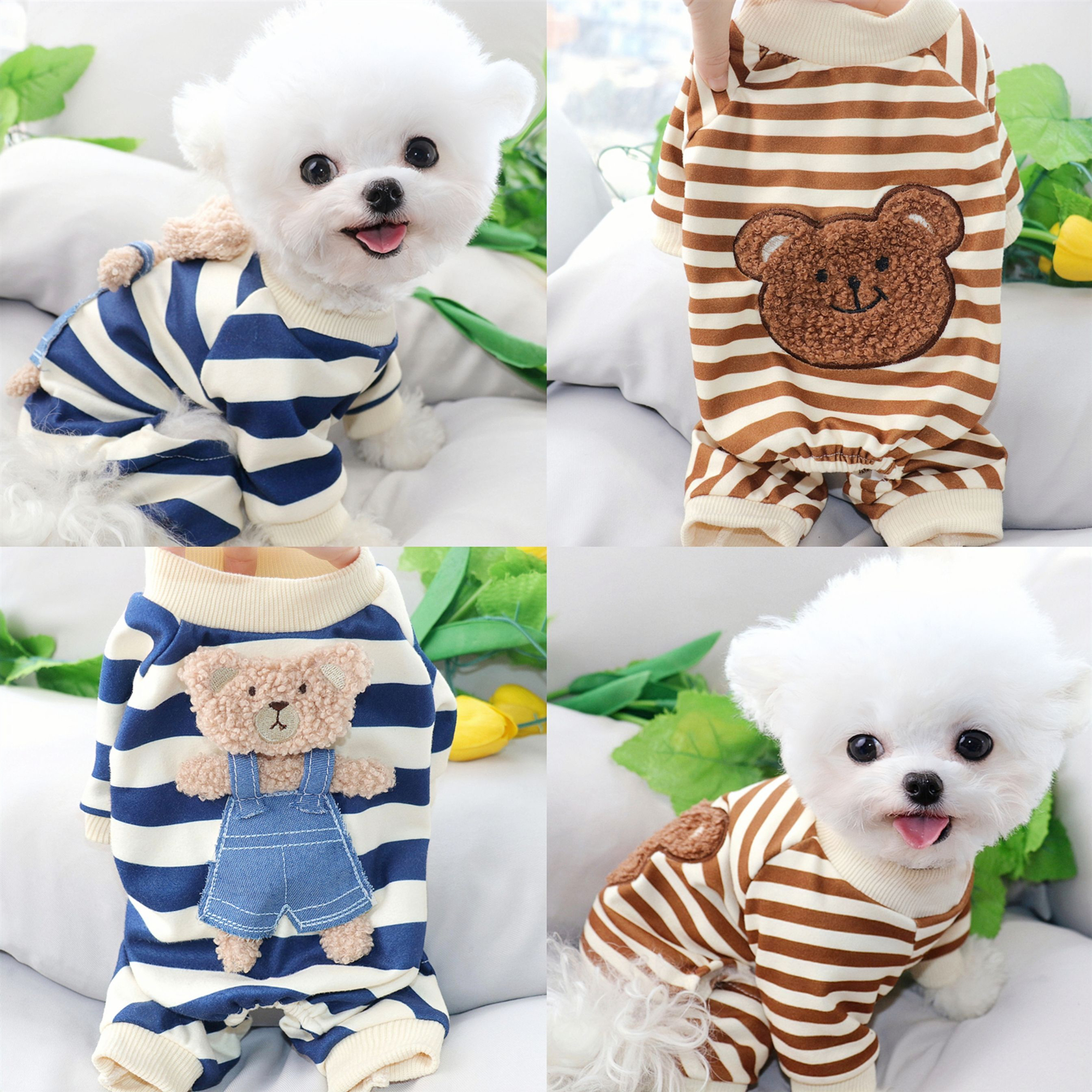 立体小熊小狗狗四脚衣服雪纳瑞比熊小型犬泰迪宠物春夏薄款家居服