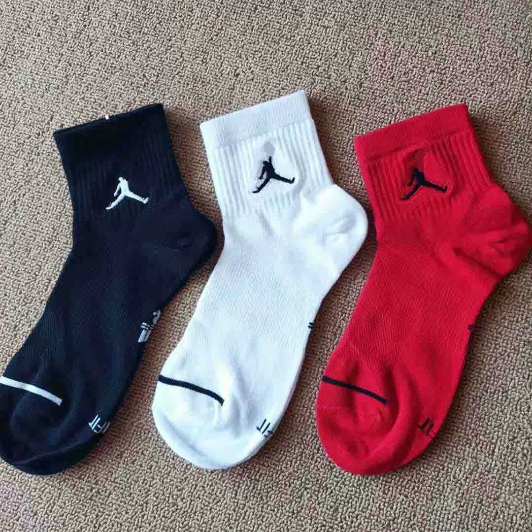乔丹刺绣飞人袜子精梳棉aj乔丹中筒袜男女精英运动篮球袜男士代发
