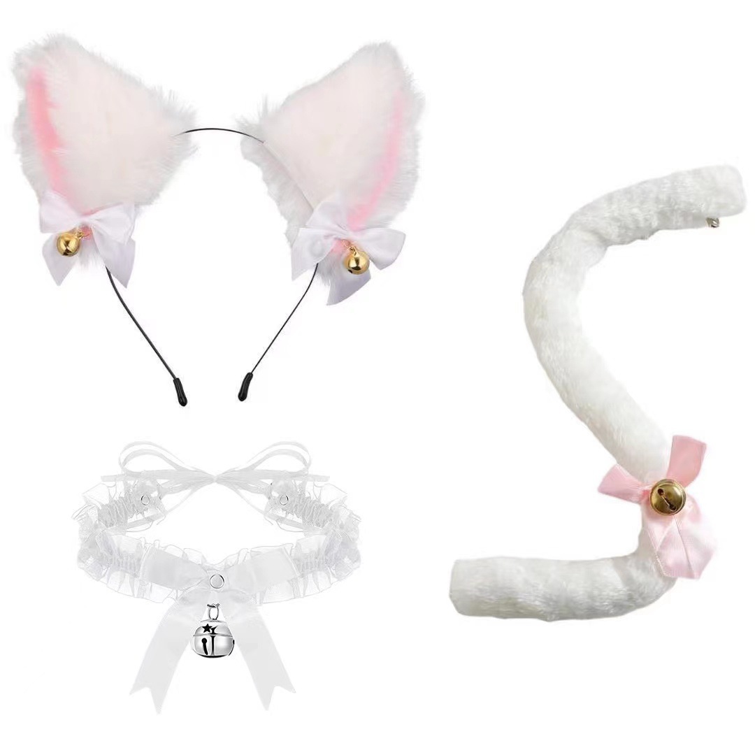 Cross-Border Supply Animal Headdress Halloween Cat Ear Headband Cute Adult Plush Tail Sexy Suit Dress up