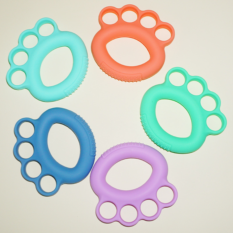 silicone grip exercise five finger grip ring children finger fitness trainer professional exercise grip ring