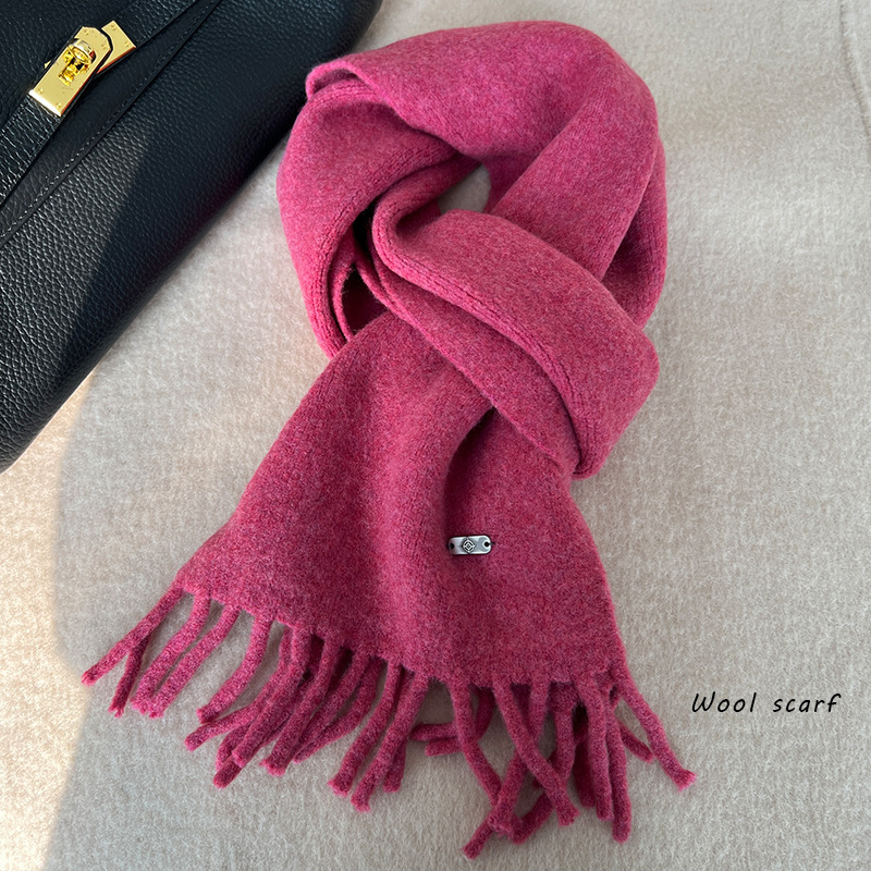 Rose Purple Series Romantic Date with Winter ~ Girlish Style Soft Sticky White Raspberry Pink Series Scarf Collection