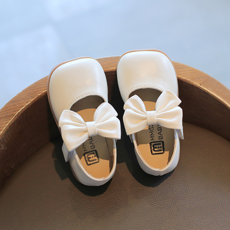 女童小皮鞋儿童鞋女孩浅口儿童皮鞋蝴蝶结时尚春款公主鞋单鞋