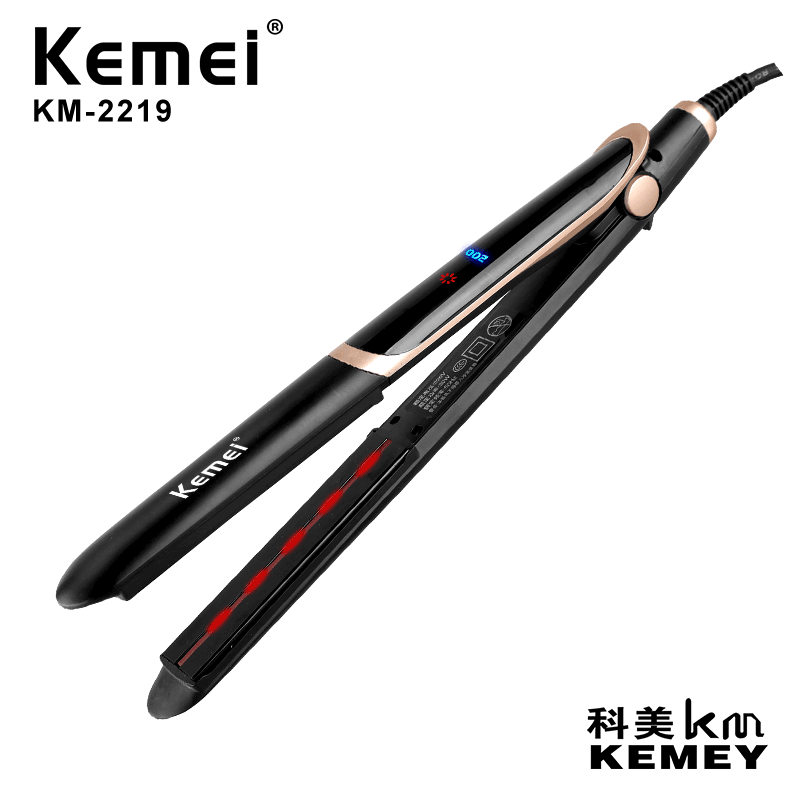 kemei kemei women‘s splint km-2219 hair straightener 30s quick heat infrared wide voltage women‘s hair straightener
