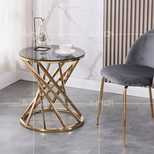 Luxury Modern round Tables Marble stainless steel Side Table