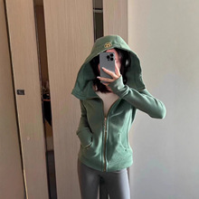 Lulu同款Scuba卫衣修身瑜伽连帽外套加绒显瘦显身材拉链开衫