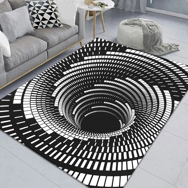 Cross-Border Carpet Living Room Sofa Cover 3d Visual Vortex Bedroom Full Carpet Creative Three-Dimensional Floor Mat Can Be Sent on Behalf