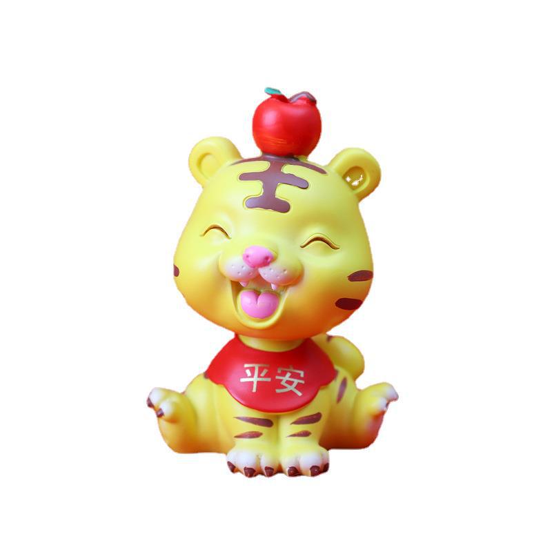 优品汇创意虎年幸运虎摇头摆件吉祥小老虎桌面公仔车内饰品虎年礼