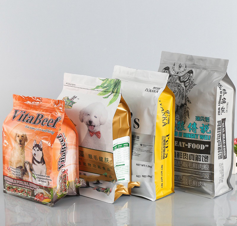 厂家供应八边封宠物食品包装袋宠物饲料塑料袋猫粮狗粮猫砂包装袋