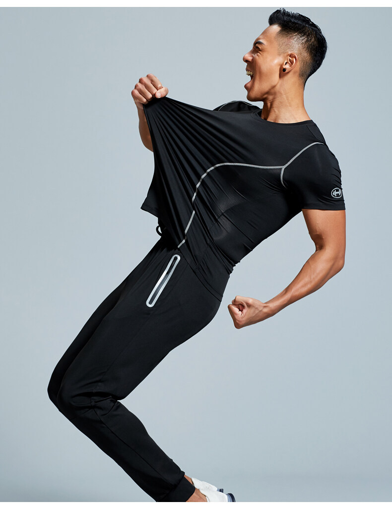 健身服套装男套装运动速干衣紧身衣训练服跑步篮球装备晨跑三件套