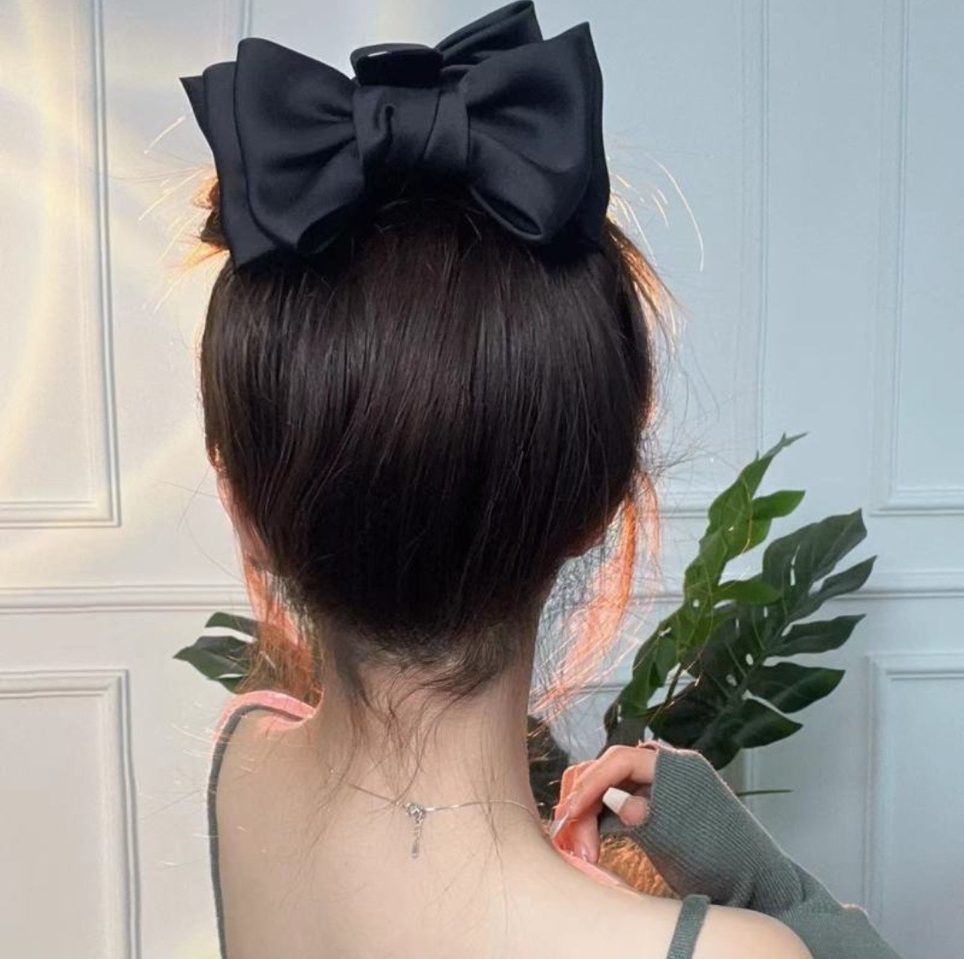 Princess Escape Grip Large Bow Shark Clip Atmosphere High Sense Barrettes Korean Style Girly Temperamental Hair Accessories