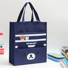文件袋资料袋美术包小学生手提袋拎书补课包防水帆布手提包补习袋
