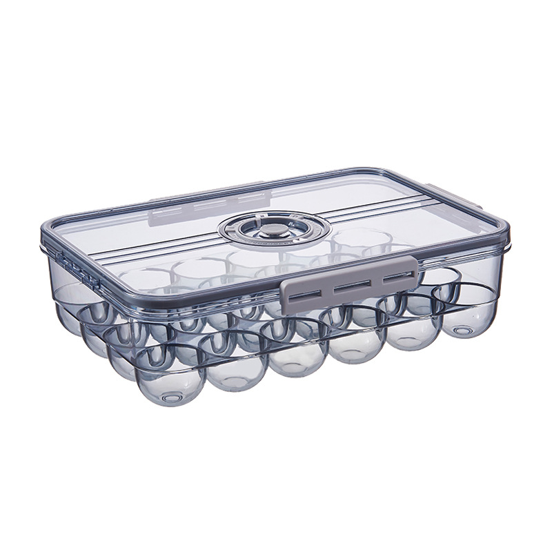 Refrigerator 24 Grid Timing Egg Storage Box Pet Thickened Seal Egg Storage Box Household Food Preservation Box 0714