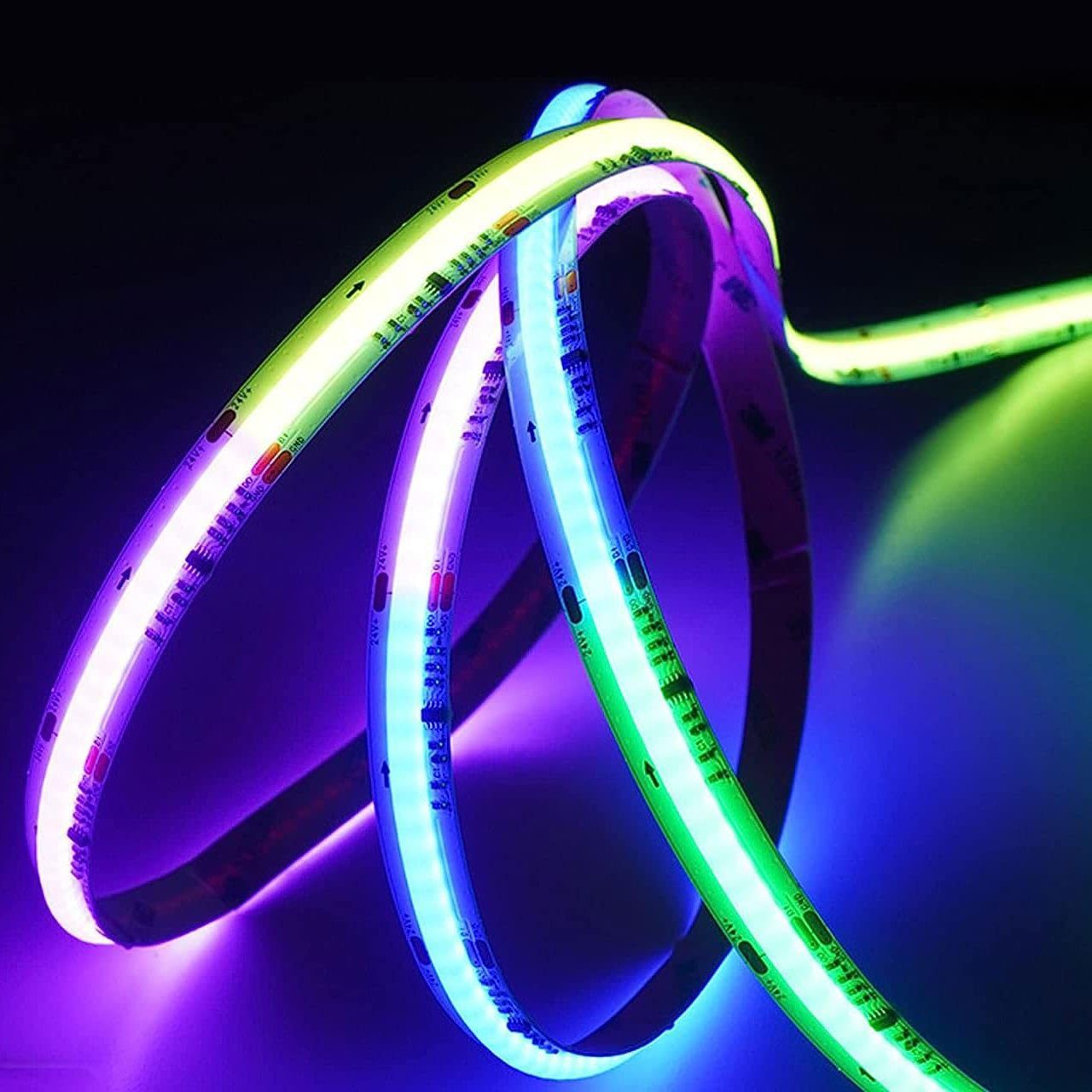 Club Project KTV Indoor Decoration 24V 720 Light 12mm Wide Smart Low Voltage Led Cob Magic Color Light Strip