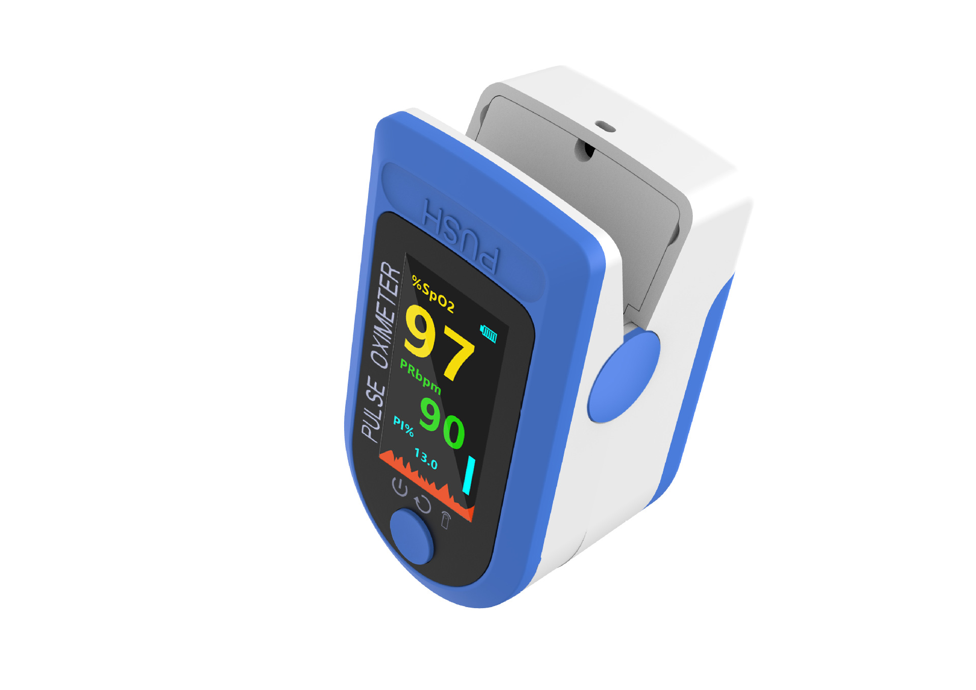 血氧仪oximeter儿童指夹式脉氧检测仪脉搏血氧量心率计监测仪充电