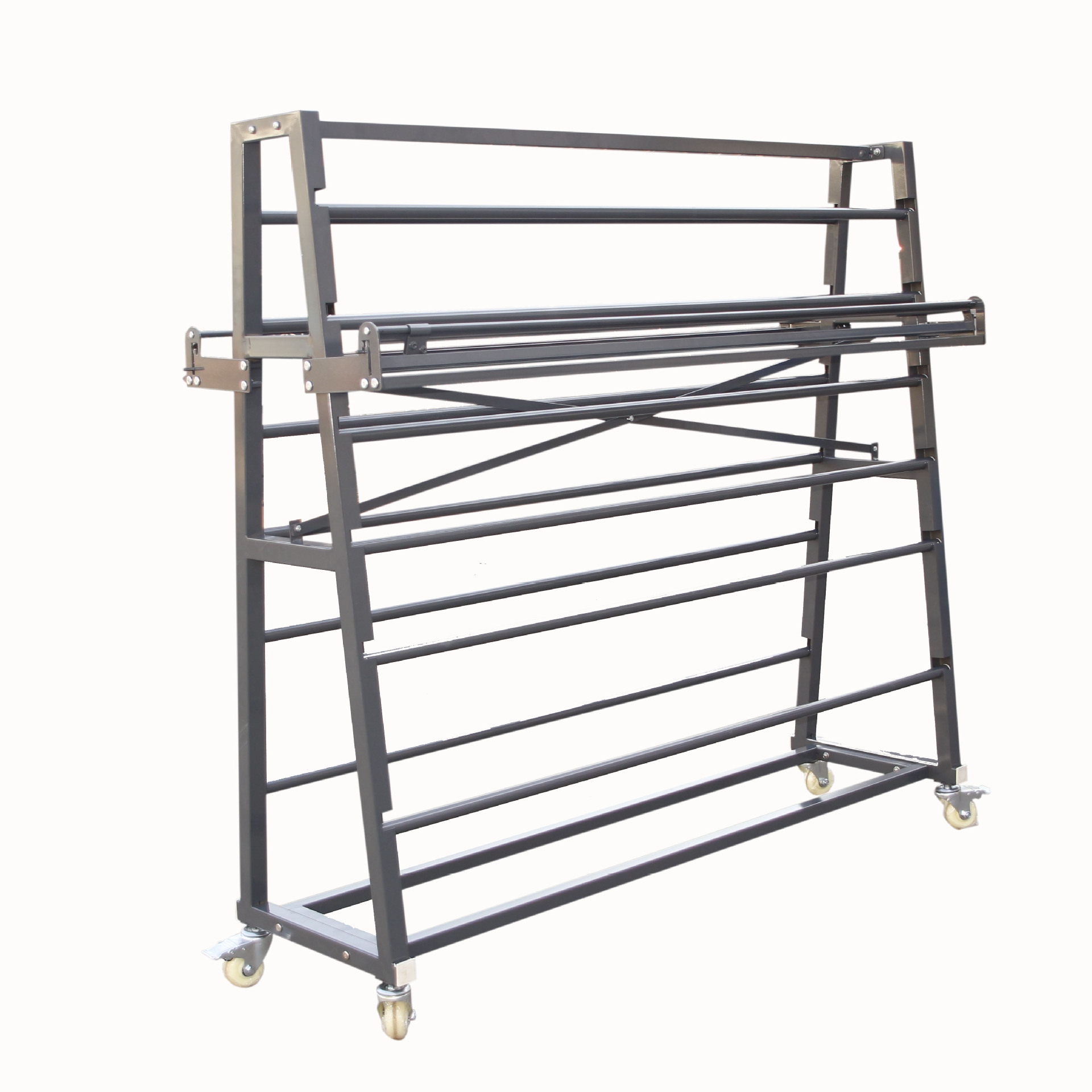 可移动家纺面料 台布 壁纸简易裁剪布匹卷布料架子展示架可定