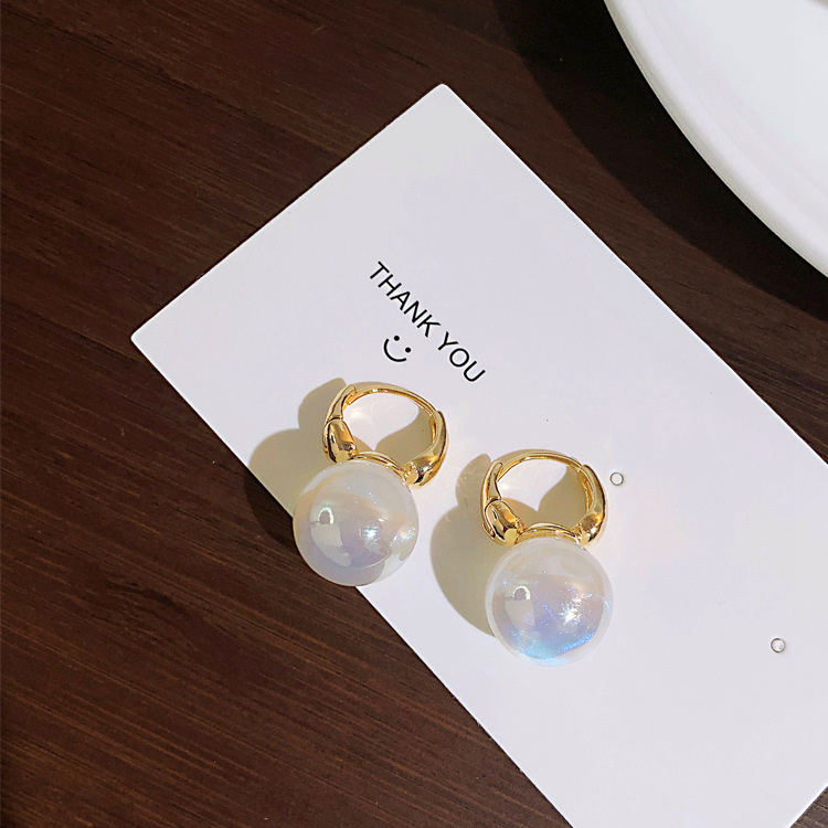 Affordable Luxury Style Mermaid Pearl Ear Clip Earrings Niche Design Advanced Ear Studs Earrings New Trendy Women's