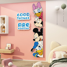 儿童房间布置米奇男女孩卧室墙面装饰画公主床头卡通门贴纸
