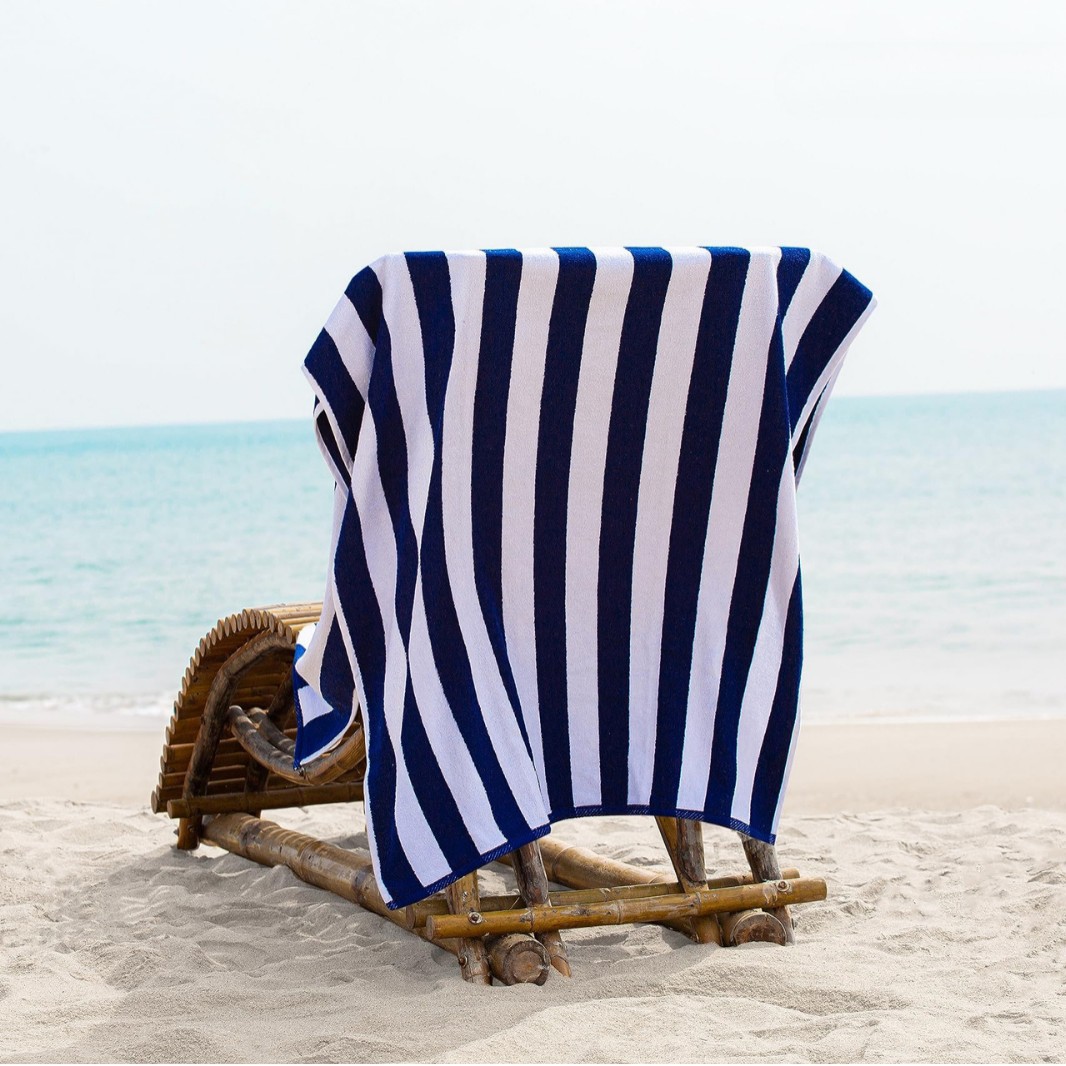 小屋条纹大沙滩巾泳池毛巾纯棉毛巾浴巾沙滩巾浴室淋浴游泳池浴巾