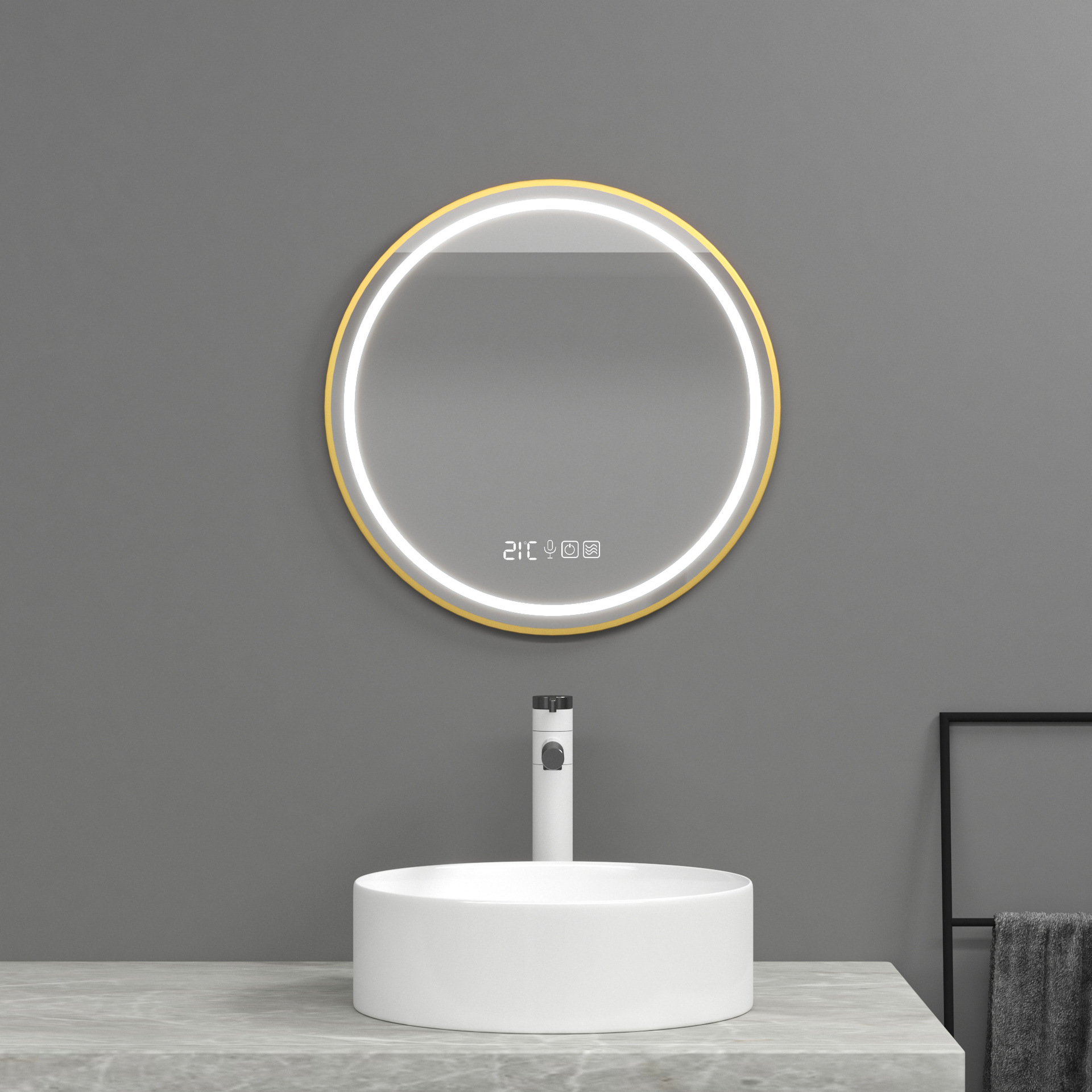 浴室柜镜子圆形