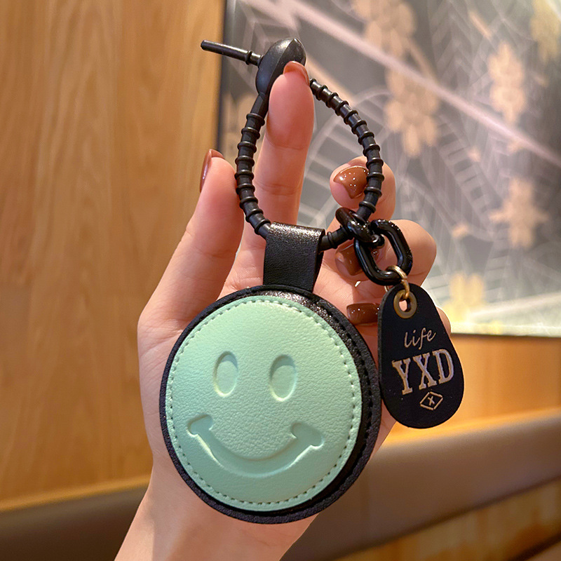 Original Design Leather Smiley Face Keychain Pendant European and American Trendy Brand Bags Ornaments Cross-Border Foreign Trade Amazon Wholesale